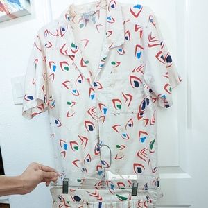 1980’s Richard Evans Long Skirt Set Button Top Sz 10